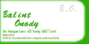 balint onody business card